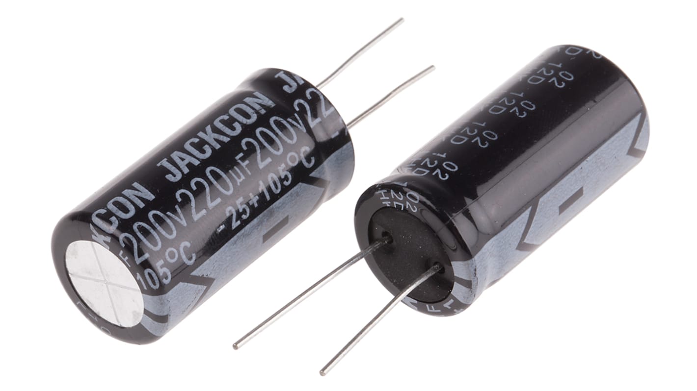 RS PRO, THT Aluminium-Elektrolyt Kondensator 220μF ±20% / 200V dc, Ø 18mm x 36mm x 36mm, bis 105°C