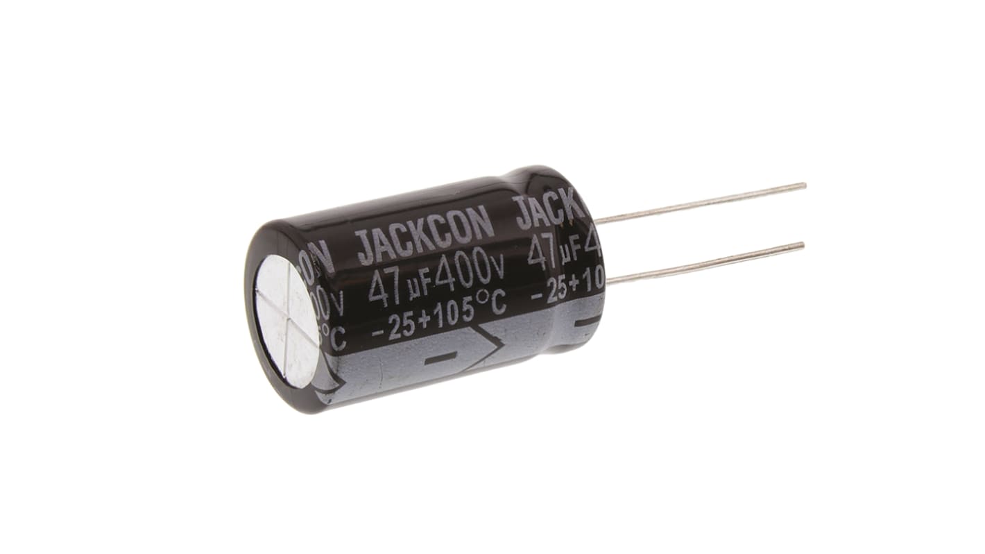 Condensador electrolítico RS PRO, 47μF, ±20%, 400V dc, Radial, Orificio pasante, 16 (Dia.) x 26mm, paso 7.5mm