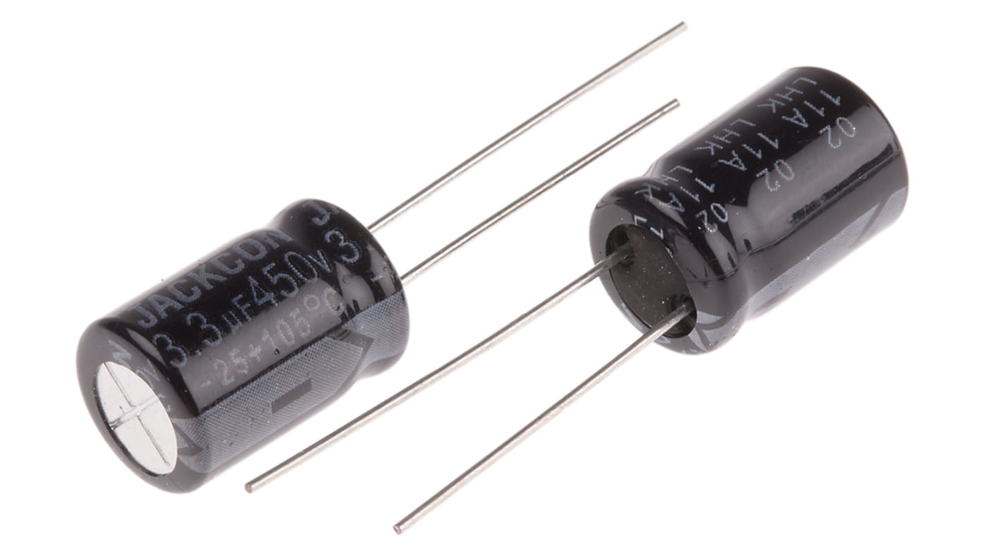 RS PRO 3.3μF Aluminium Electrolytic Capacitor 450V dc, Radial, Through Hole