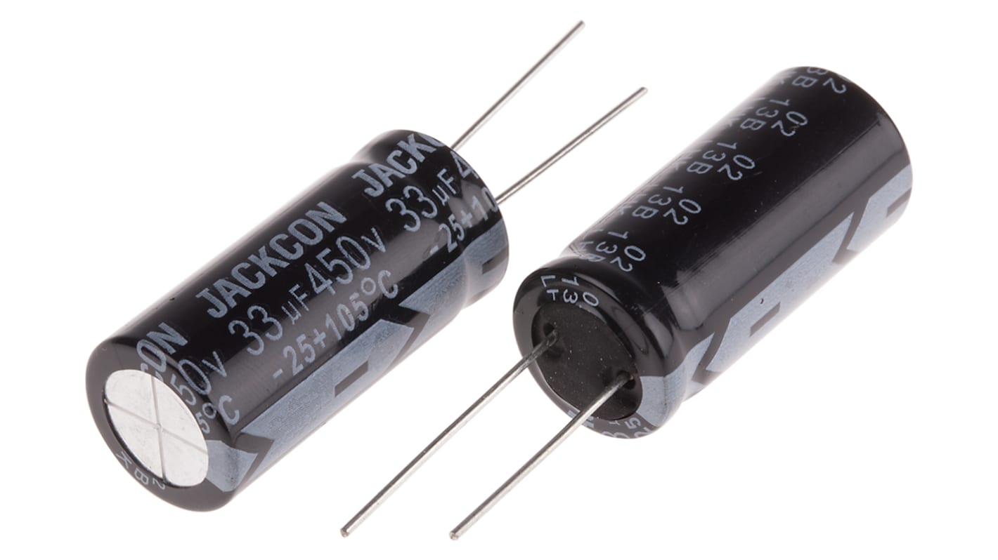 RS PRO, THT Aluminium-Elektrolyt Kondensator 33μF ±20% / 450V dc, Ø 16mm x 36mm x 36mm, bis 105°C