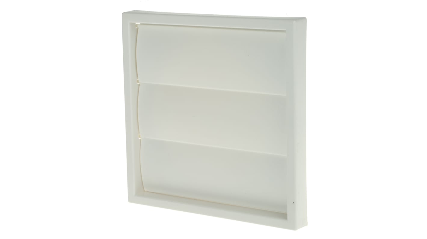 Rejilla de ventilación de lamas paralelas Vent-Axia de plástico blanco, 140 x 140mm