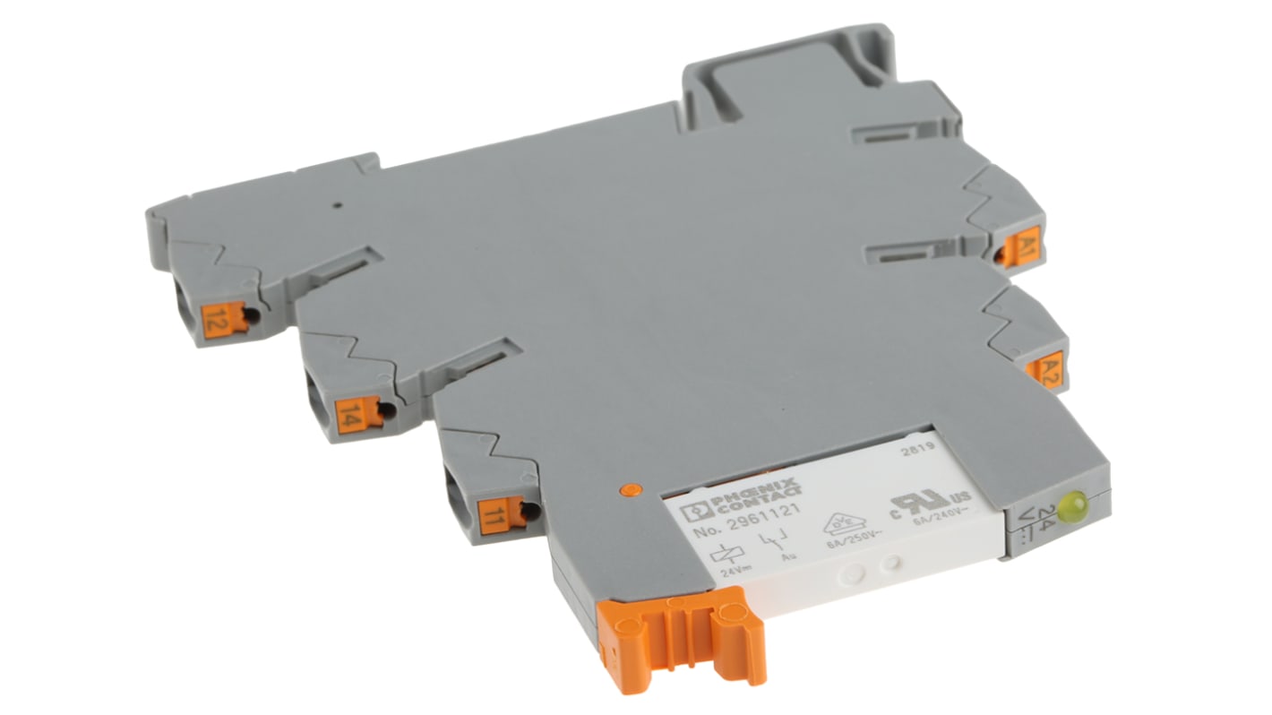 Csatolórelé 24V dc SPDT DIN-sín, 94 x 6.2 x 80mm PLC-RPT- 24DC/21AU 36V dc