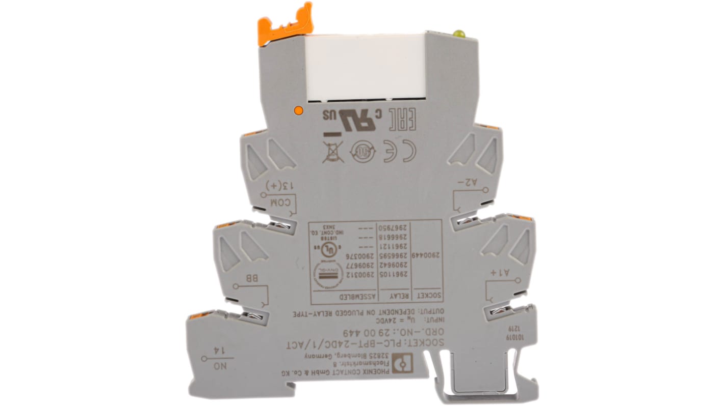 Csatolórelé 24V dc SPST DIN-sín, 94 x 6.2 x 80mm PLC-RPT- 24DC/ 1/ACT 5 → 250V ac/dc