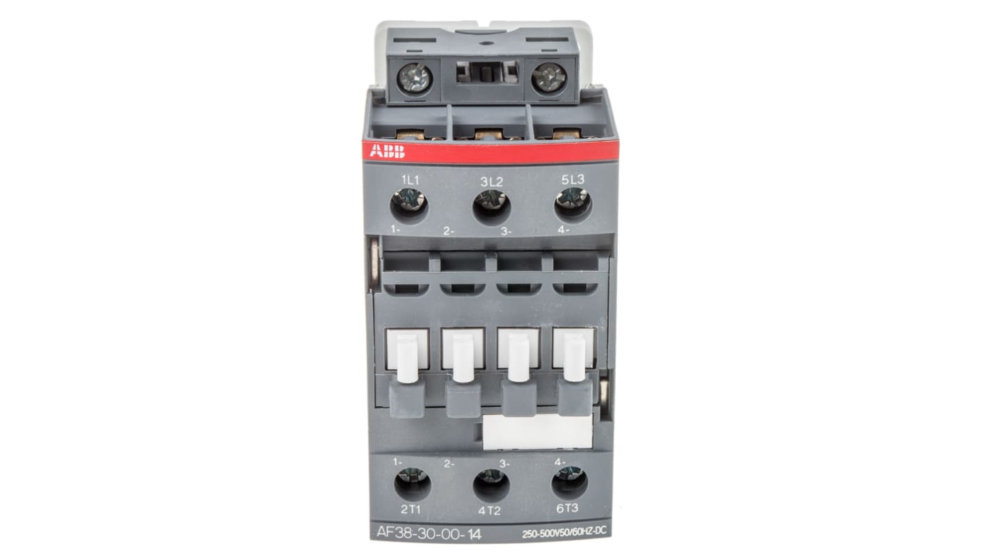 ABB AF38 AF Contactor, 250 → 500 V ac/dc Coil, 3-Pole, 24 A, 18.5 kW, 3NO, 690 V ac