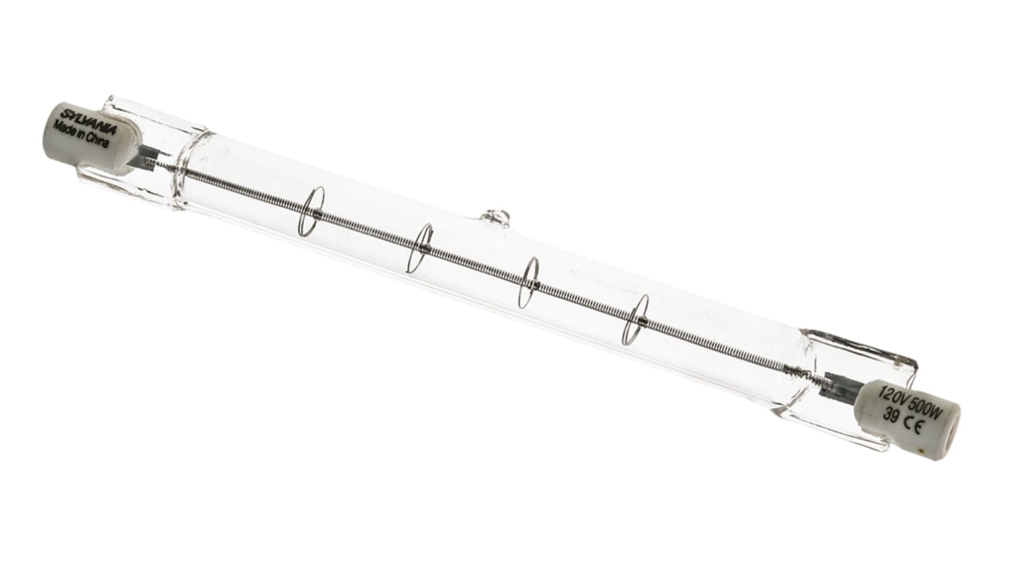 Sylvania 500 W Linear Halogen Lamp R7s, Linear, 120 V ac, 12mm