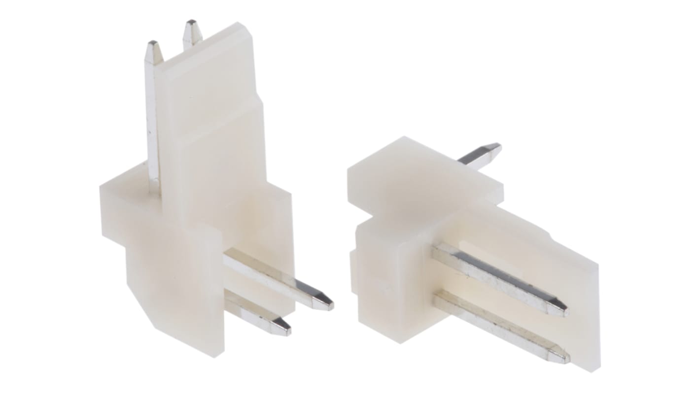 Conector macho para PCB Ángulo de 90° TE Connectivity serie EI de 2 vías, 1 fila, paso 2.5mm, para soldar, Montaje en