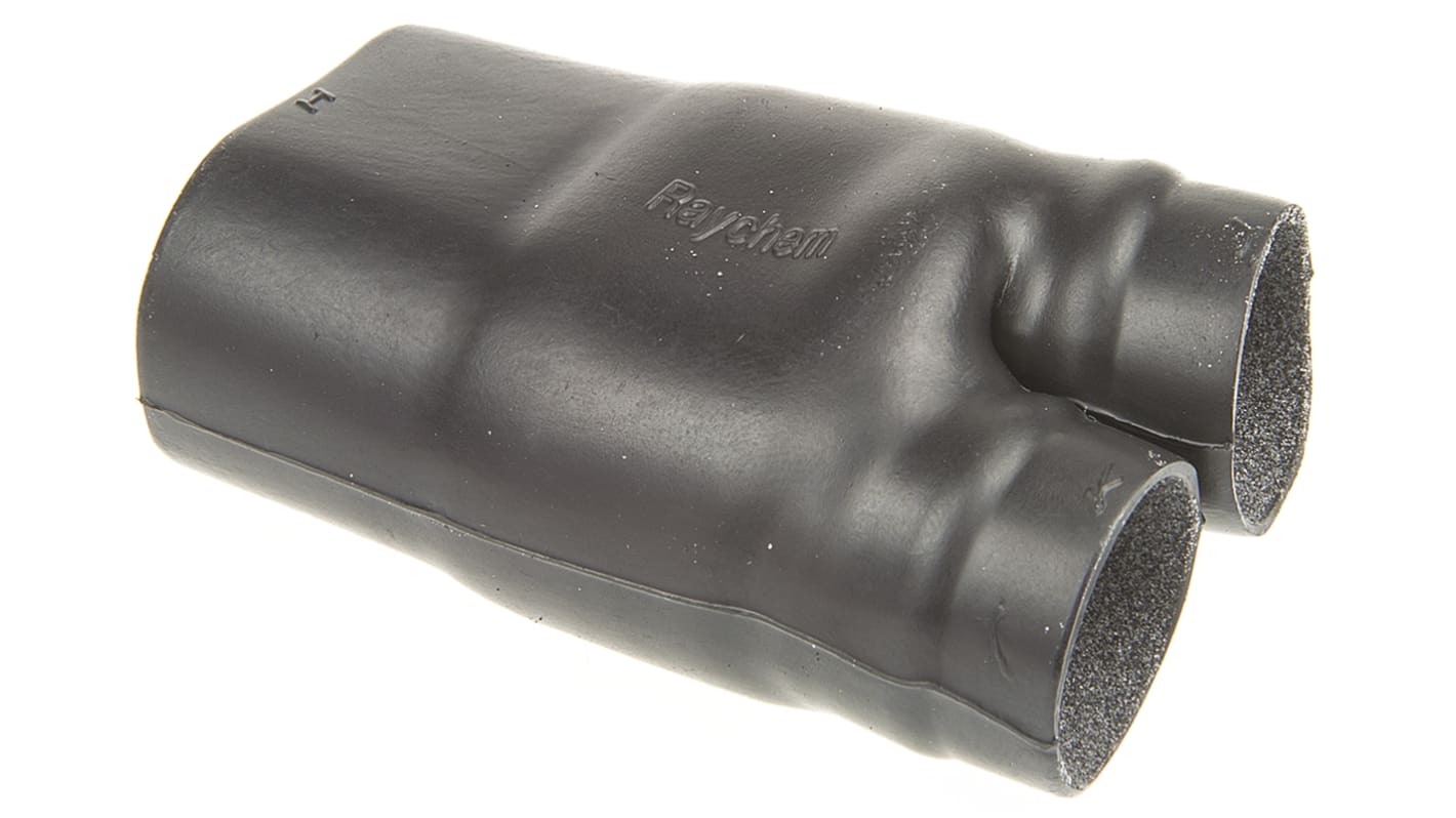 TE Connectivity 382A0 Wärmeschrumpfschlauch, Flüssigkeit resistentes Elastomer, Schwarz