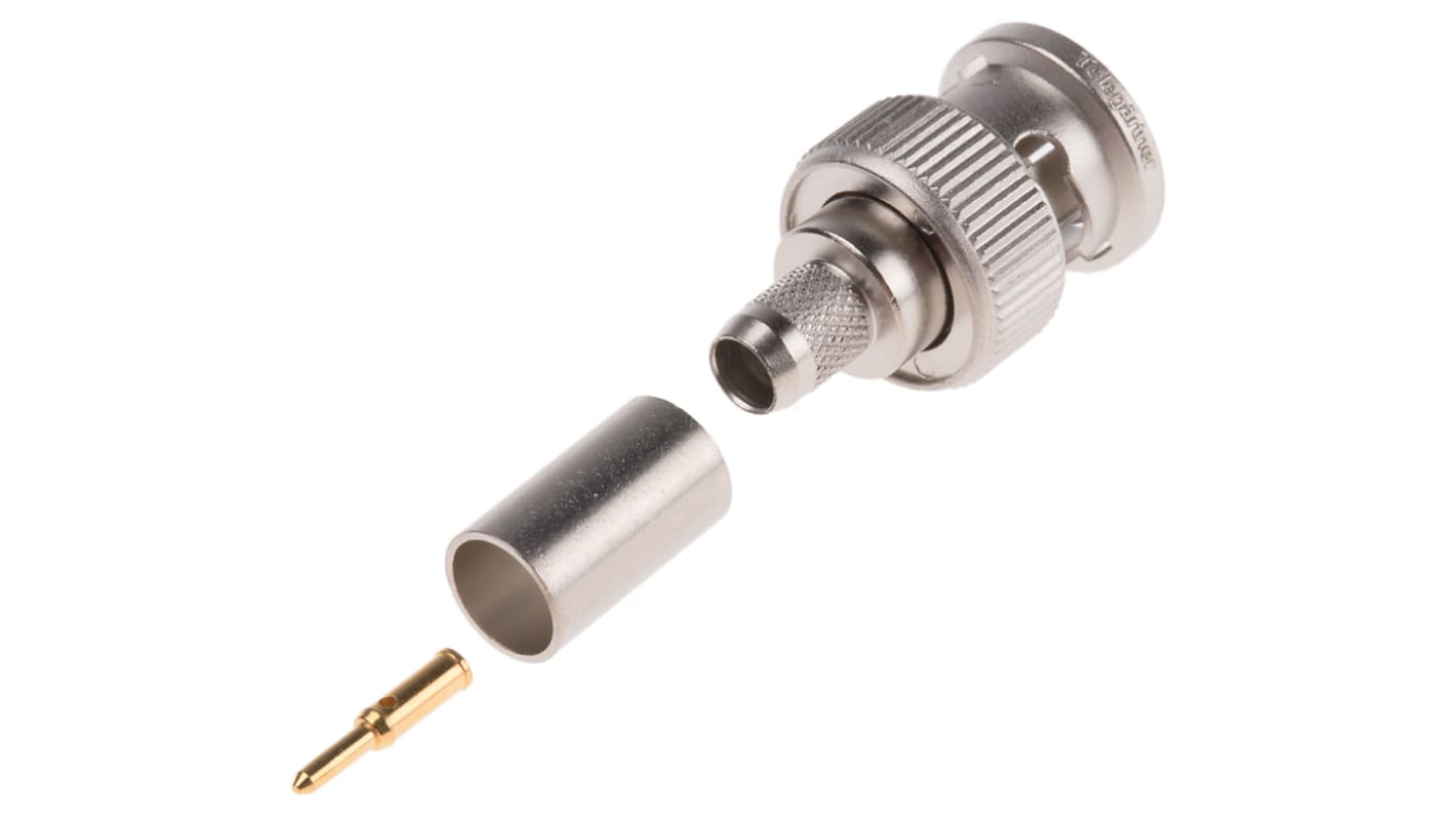 Telegartner Stecker Koaxialsteckverbinder BNC-Steckverbinder, Kabelmontage, Crimp-Anschluss, für 0.8/3.7-6.15-Kabel,