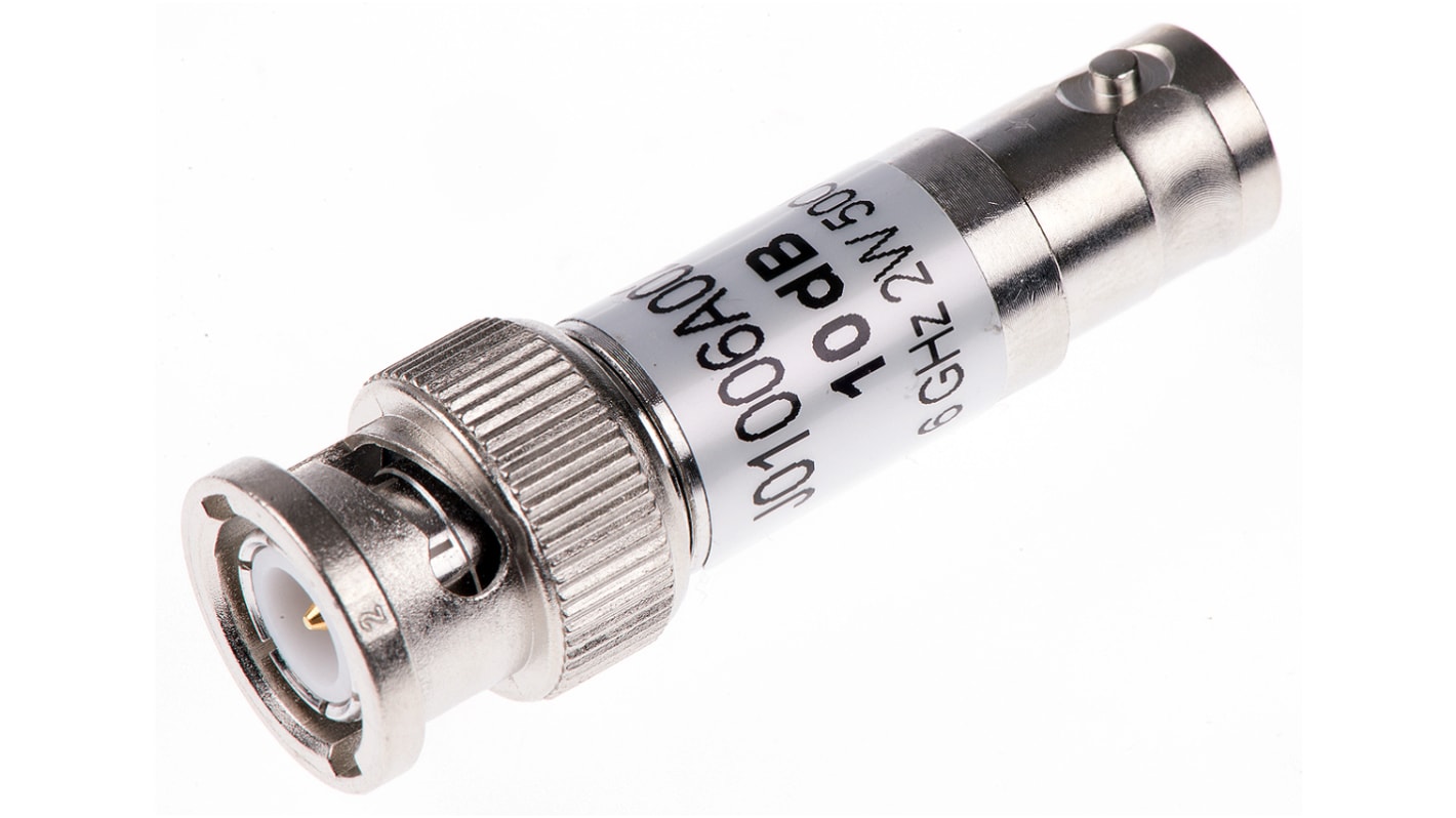 Telegartner 50 Ω, 75 Ω RF Attenuator BNC Connector BNC Plug to BNC Socket 10dB, Operating Frequency 6GHz