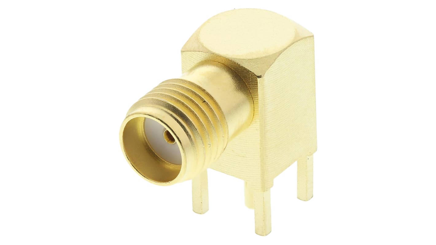 Conector coaxial Telegartner J01151A0191, Hembra, Ángulo de 90° , Impedancia 50Ω, Montaje en PCB, Terminación de