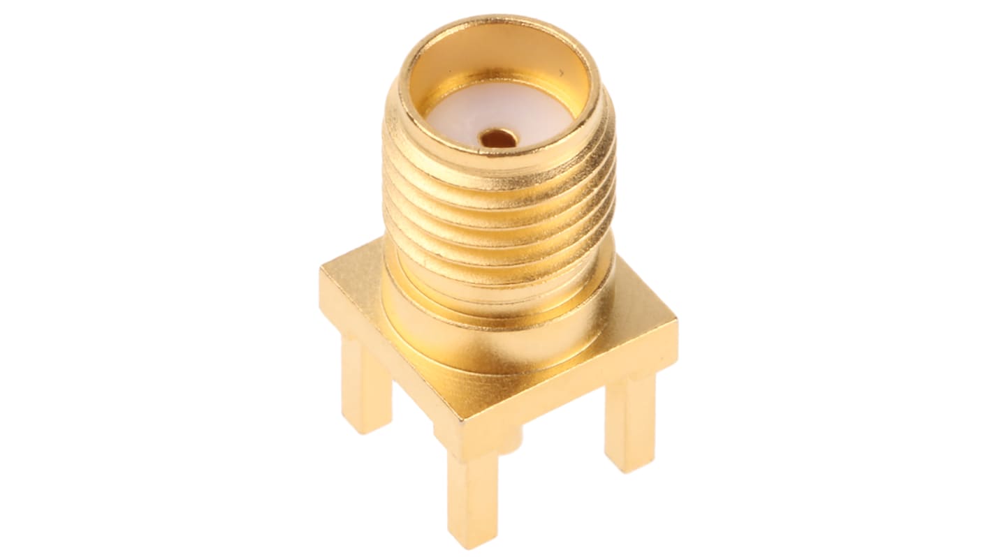 Conector coaxial Telegartner J01151A0931, Hembra, Recto, Impedancia 50Ω, Montaje en PCB, Terminación de Soldador, 0 to