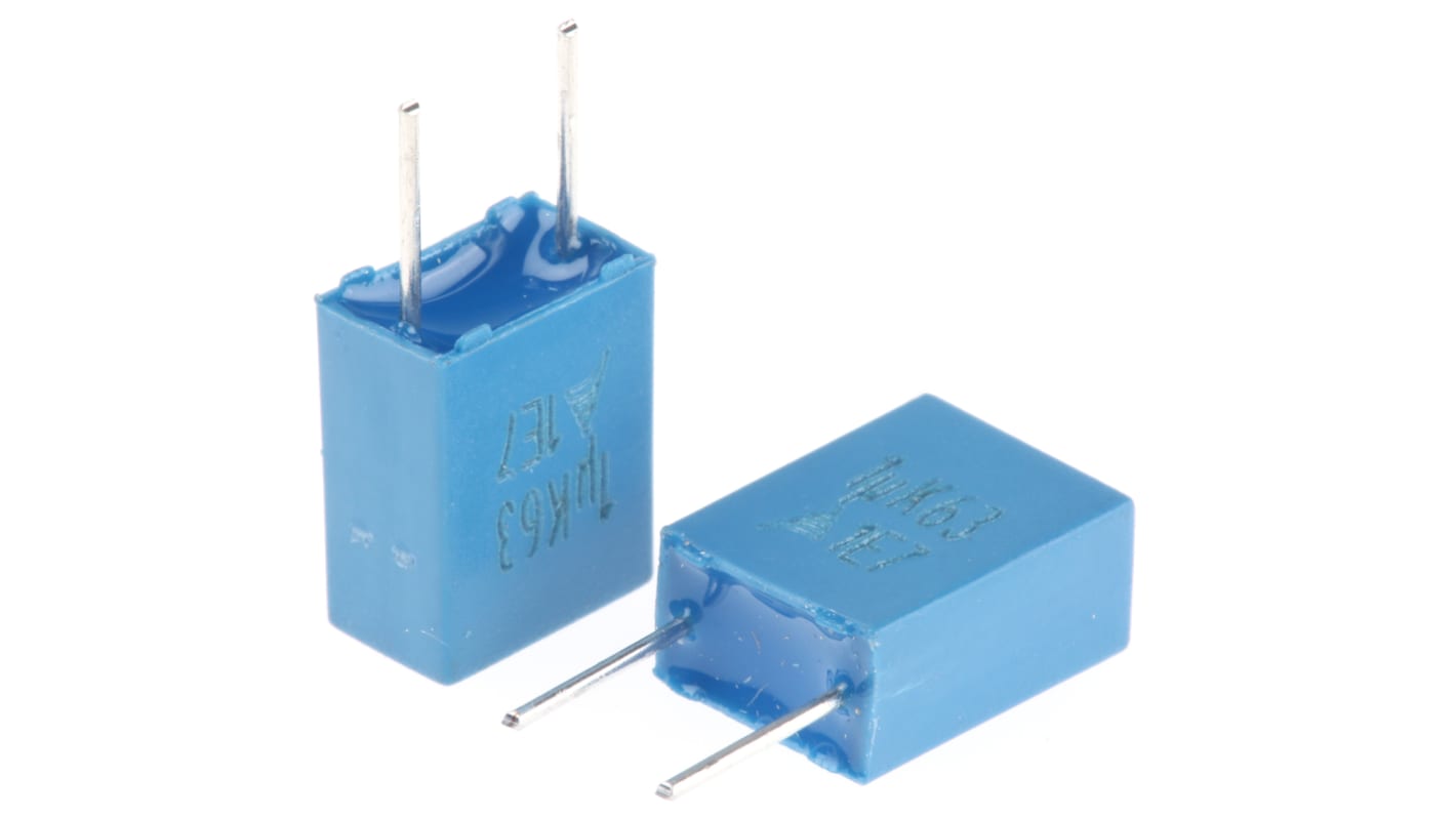 EPCOS B32529 Polyester Film Capacitor, 40 V ac, 63 V dc, ±10%, 1μF, Through Hole