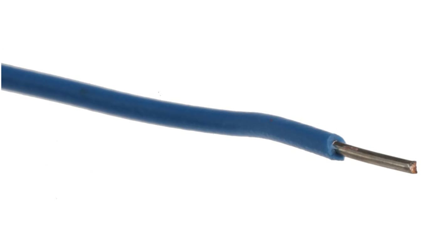 RS PRO Blue 0.26 mm² Equipment Wire, 23 AWG, 1/0.6 mm, 100m, PVC Insulation