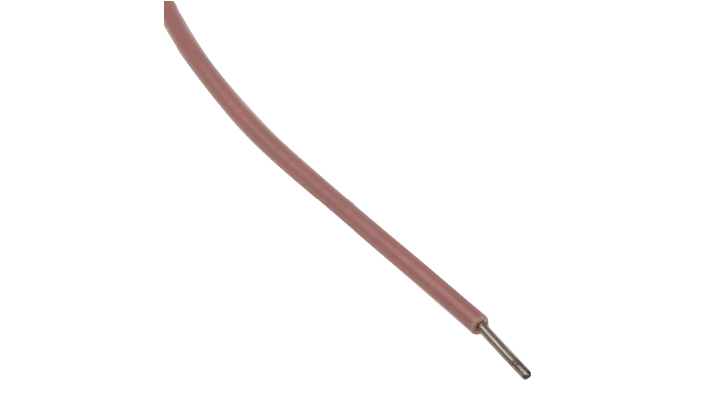 RS PRO Pink 0.26 mm² Equipment Wire, 23 AWG, 1/0.6 mm, 100m, PVC Insulation