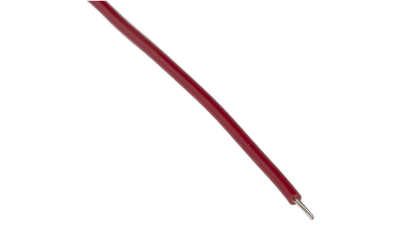 RS PRO Einzeladerleitung 0,2 mm², 24 AWG 100m Rot PVC isoliert Ø 1.2mm 7/0,2 mm Litzen