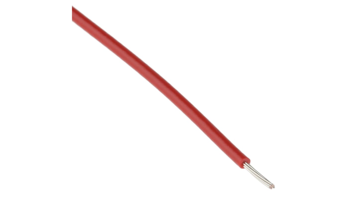 RS PRO Red 0.2 mm² Equipment Wire, 24 AWG, 7/0.2 mm, 500m, PVC Insulation