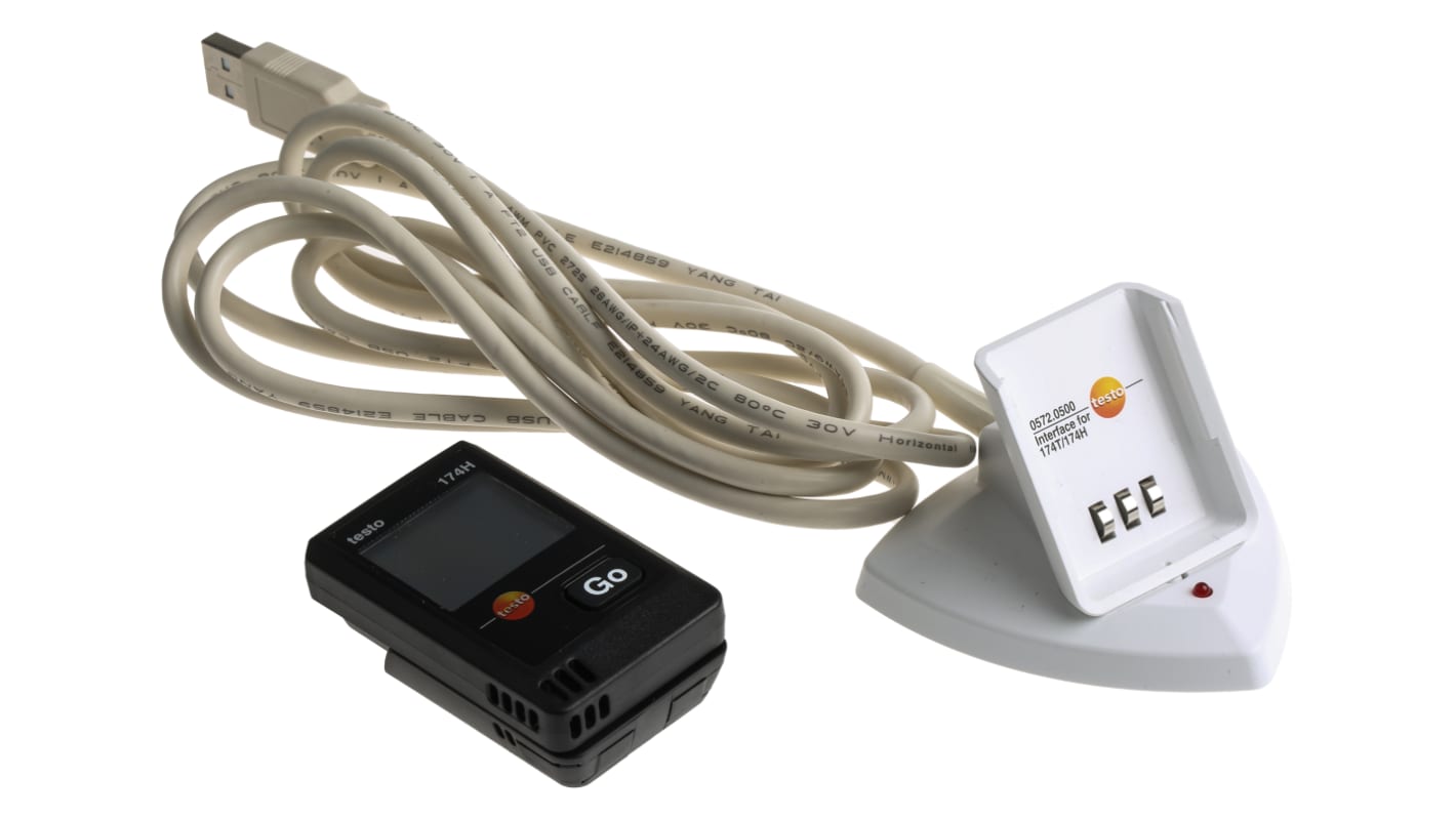 Testo 2-Kanal Feuchtigkeit, Temperatur Datenlogger, -20°C → +70°C / 100%RH, Sensor kapazitiv, NTC