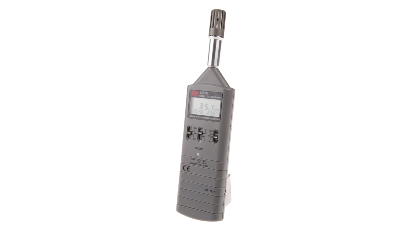 RS PRO Feuchtigkeit, Temperatur Datenlogger, 0°C → +60°C / 95%RH, Sensor Kapazitiv, Halbleiter