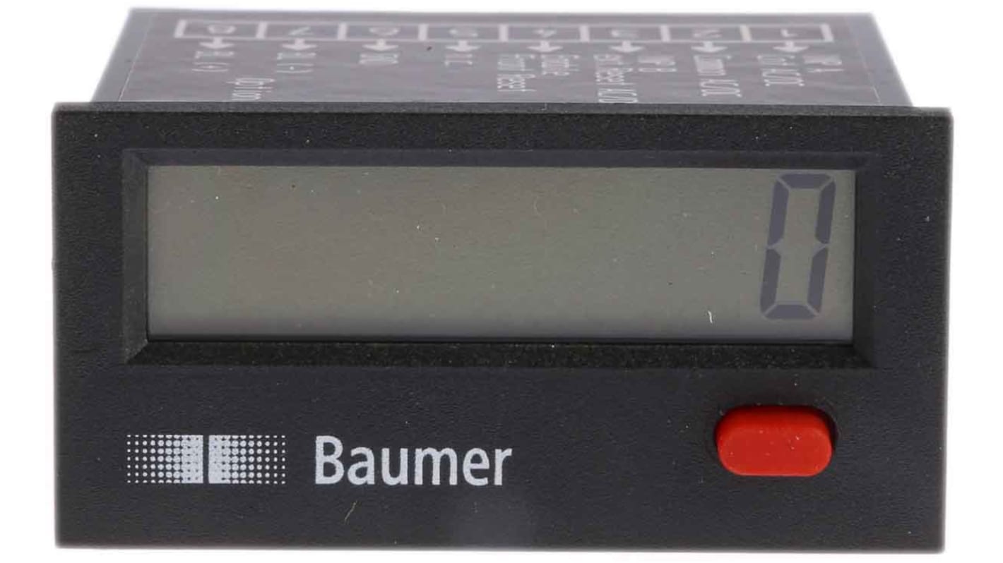 Baumer számláló, LCD kijelzős, 10→ 260 V ac/dc, 8 számjegyű, -999999999999 → 99999999