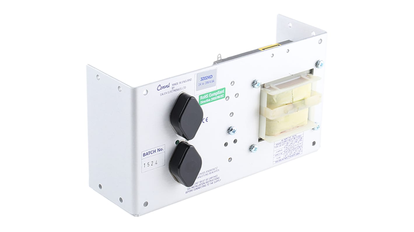 Calex Linearnetzteil Open Frame 240V ac Input / 24 → 28V dc Output, 4.8A 1 Ausg. , Eingebettet L. 228.6mm B.