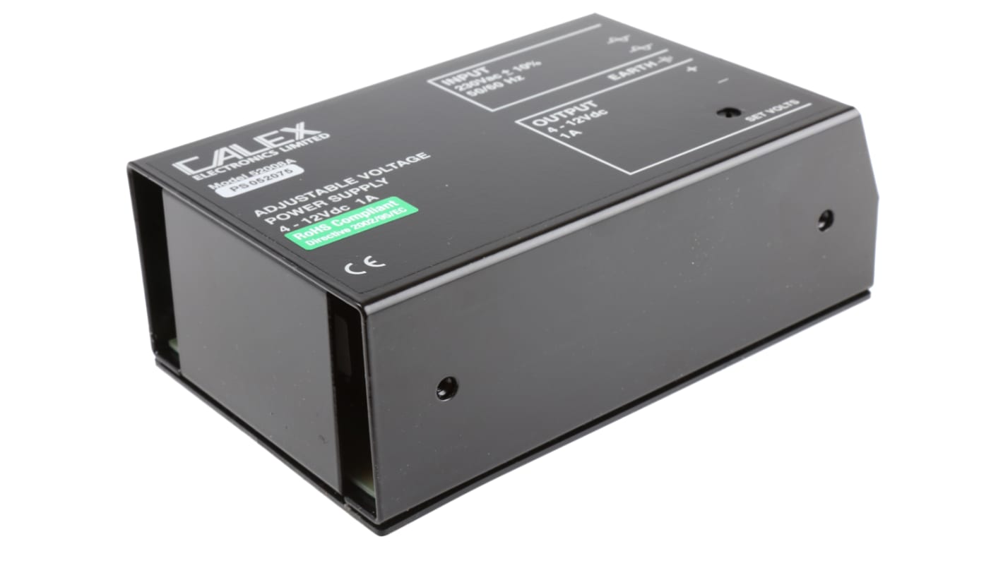 Calex Linearnetzteil Gekapselt 216 → 264V ac Input / 4 → 12V dc Output, 1A 1 Ausg. , Eingebettet L. 160mm