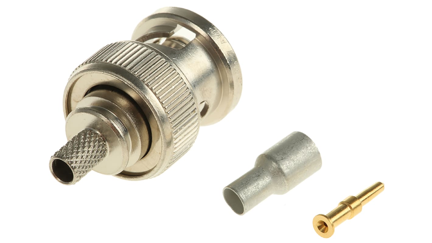 TE Connectivity, Plug Cable Mount BNC Connector, 50Ω, Crimp Termination, Straight Body