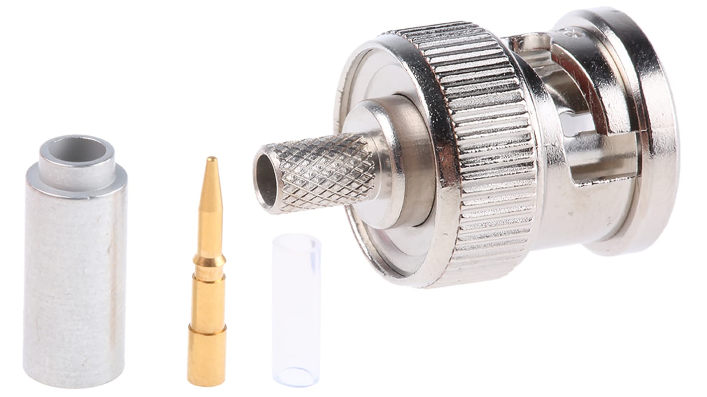 TE Connectivity, Plug Cable Mount BNC Connector, 50Ω, Crimp Termination, Straight Body