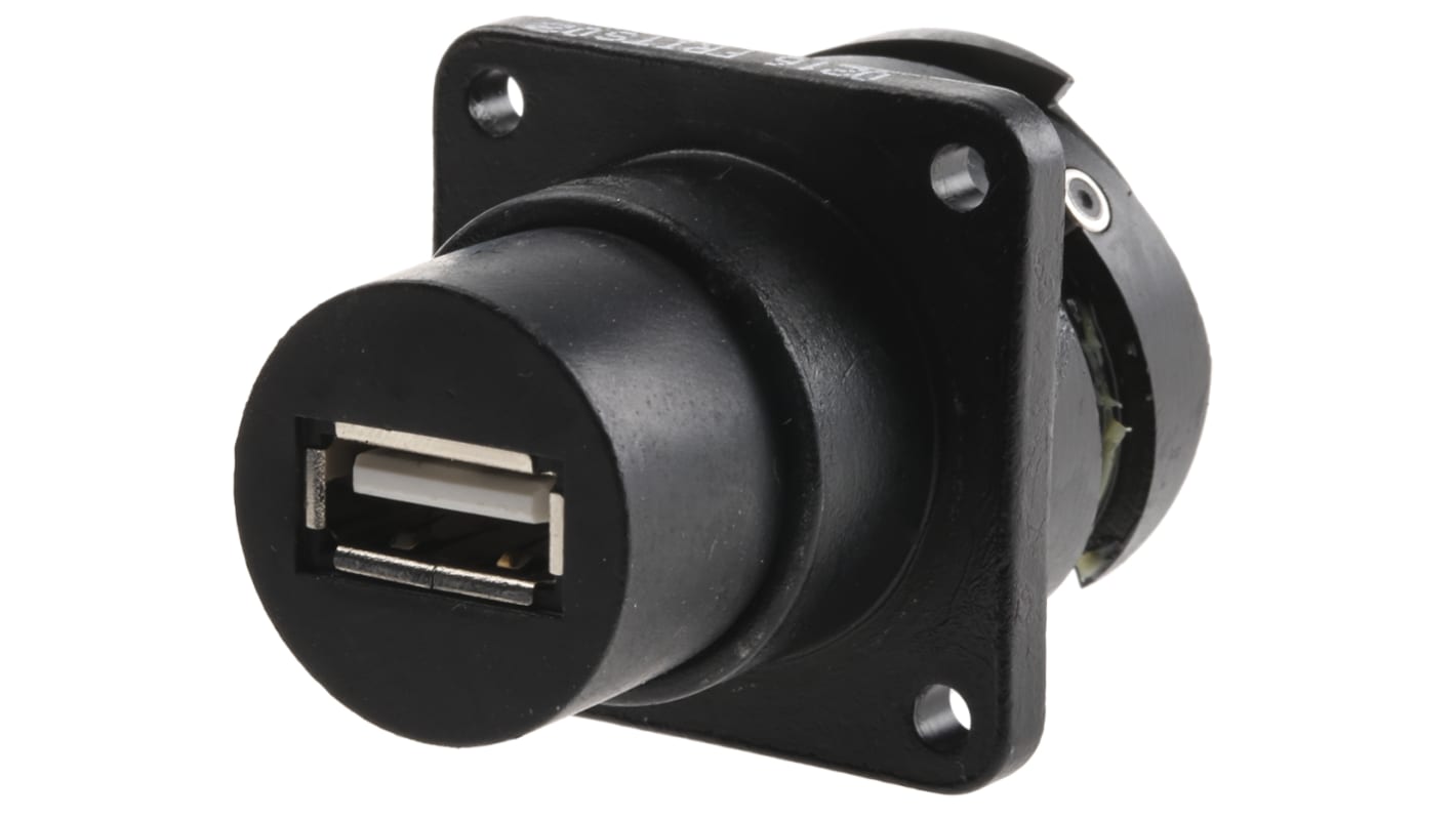 Glenair Straight, Panel Mount, Socket Type A USB Connector