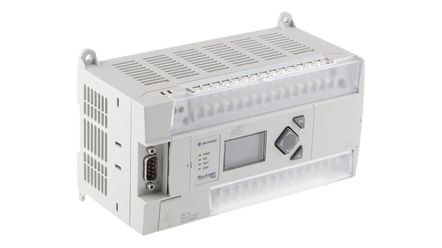 Allen Bradley Logic Controller for Use with PLC Micrologix 1400 series, 120 V ac, 240 V ac Supply, Relay Output,