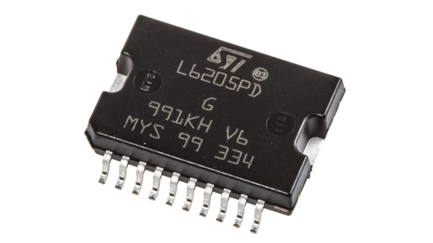 STMicroelectronics Motor Driver IC L6205PD, 2.8A, 100kHz, PowerSO, 20-Pin, DC Bürstenmotor, Zweifach-Vollbrücke