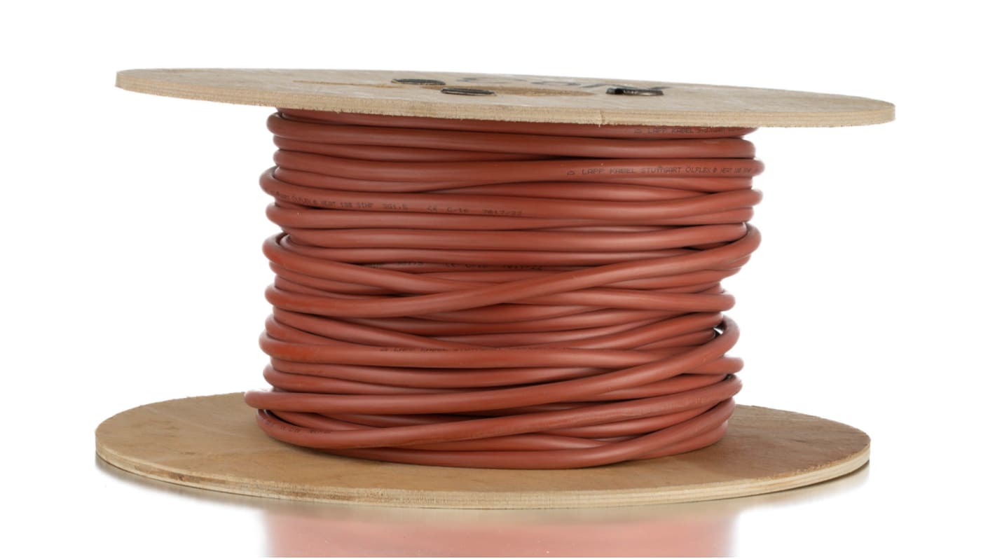 Câbles d'alimentation Lapp 3G1,5 mm², 50m Marron/Rouge, Retardant à la flamme, Sans halogène