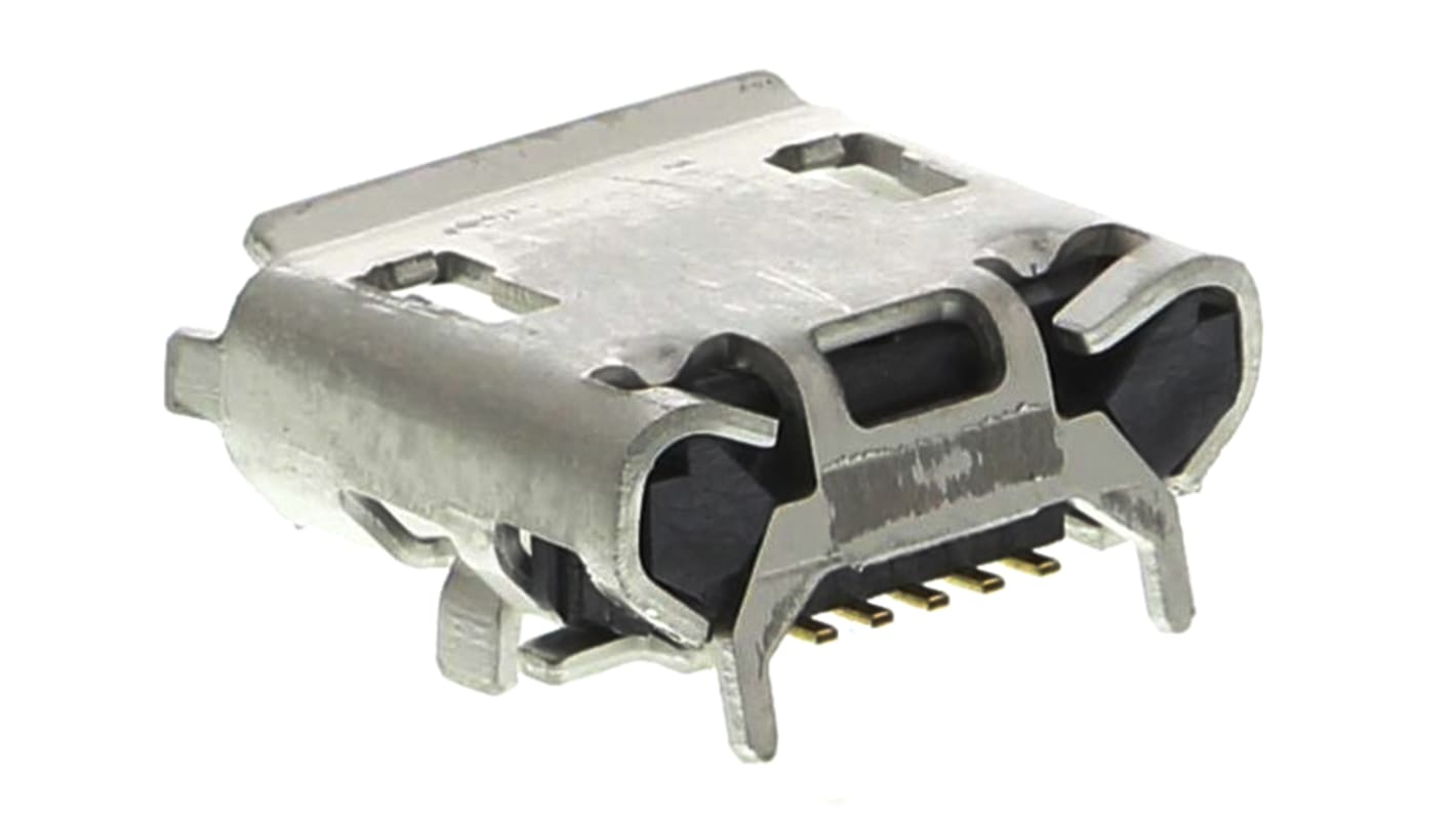 Conector USB Amphenol ICC 10103594-0001LF, Hembra, Ángulo de 90° , Montaje Superficial, Versión 2.0, 100,0 V., 1.8A