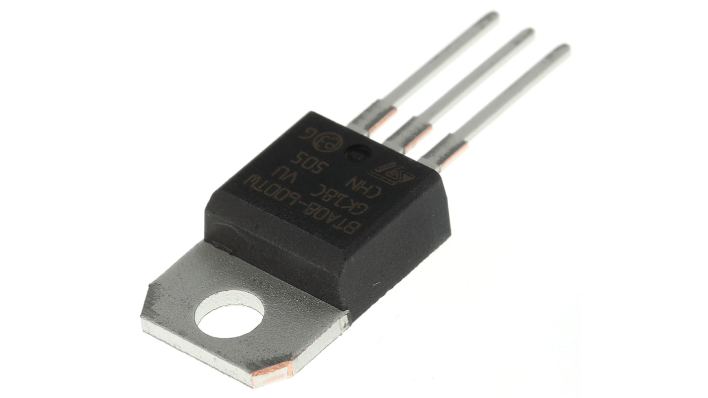 STMicroelectronics Through Hole, 3-pin, TRIAC, 800V, Gate Trigger 1.3V 800V