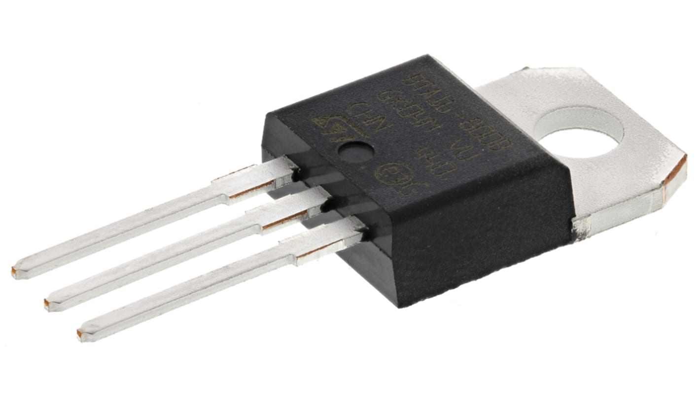 STMicroelectronics TRIAC 16A TO-220AB THT Gate Trigger 1.3V 100mA, 800V, 800V 3-Pin