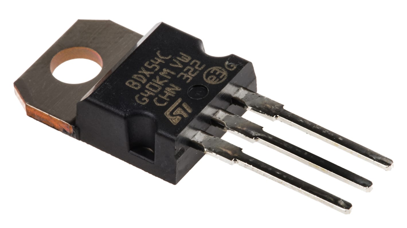 STMicroelectronics BDX54C PNP Darlington Transistor, 8 A 100 V HFE:750, 3-Pin TO-220