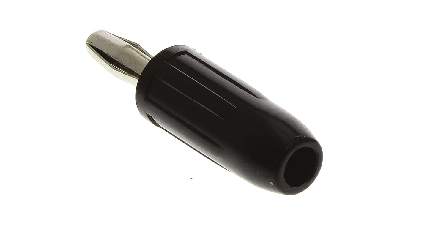 Mueller Electric 4 mm Bananenstecker Schwarz, Kontakt vernickelt / 15A