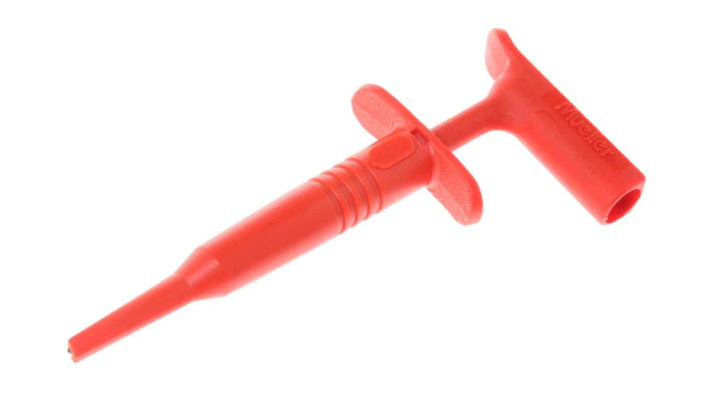 BU204312 Mueller Electric Red Hook Clip, 15A, 1kV, 4mm Socket RS