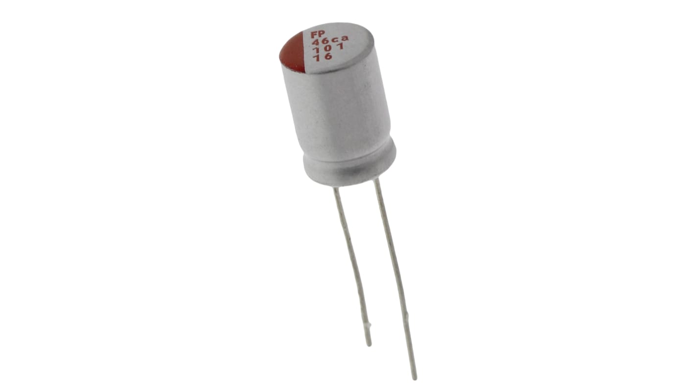 Nichicon 100μF Polymer Capacitor 16V dc, Through Hole - RNS1C101MDN1KX