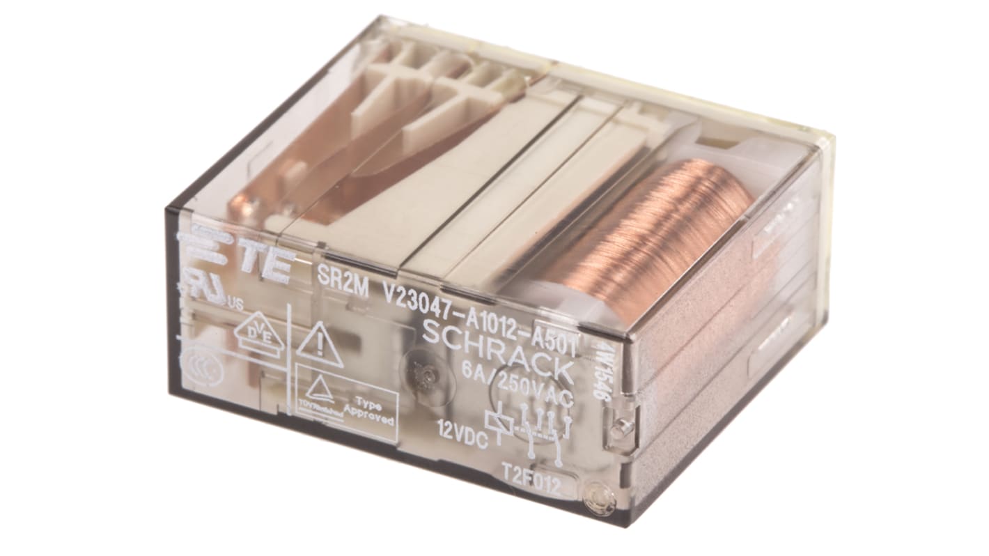 TE Connectivity PCB Mount Force Guided Relay, 12V dc Coil Voltage, 2 Pole, DPDT