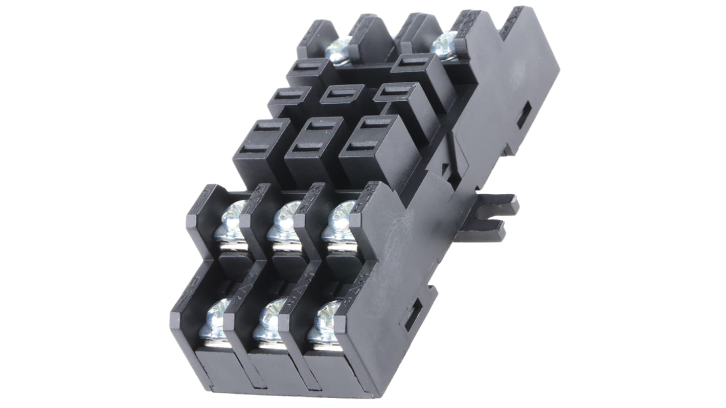 TE Connectivity 11 Pin 250V ac Panel Mount Relay Socket, for use with RM Series