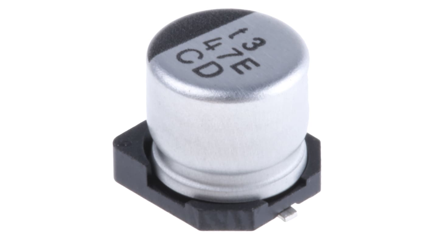 Condensador electrolítico Nichicon serie CD, 47μF, ±20%, 25V dc, mont. SMD, 6.3 (Dia.) x 5.8mm