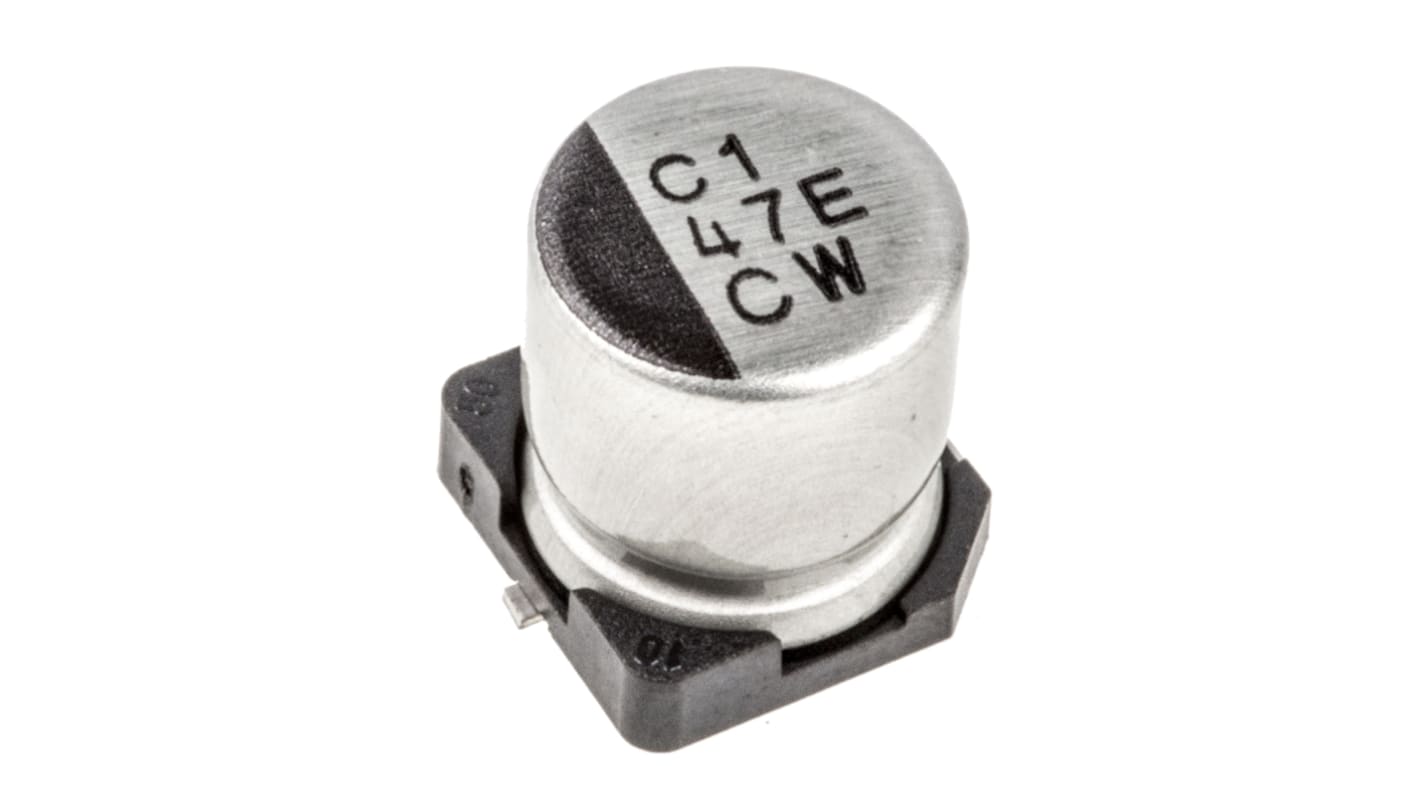 Nichicon CW, SMD Elektrolyt Kondensator 47μF ±20% / 25V dc, Ø 6.3mm x 7mm, bis 105°C