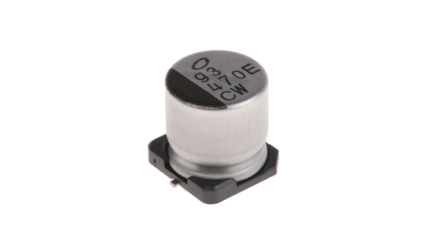 Nichicon CW, SMD Aluminium-Elektrolyt Kondensator 470μF ±20% / 25V dc, Ø 10mm x 10mm, bis 105°C