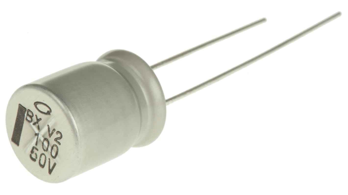 Nichicon BX, THT Elektrolyt Kondensator 100μF ±20% / 50V dc, Ø 10mm x 12.5mm, bis 150°C