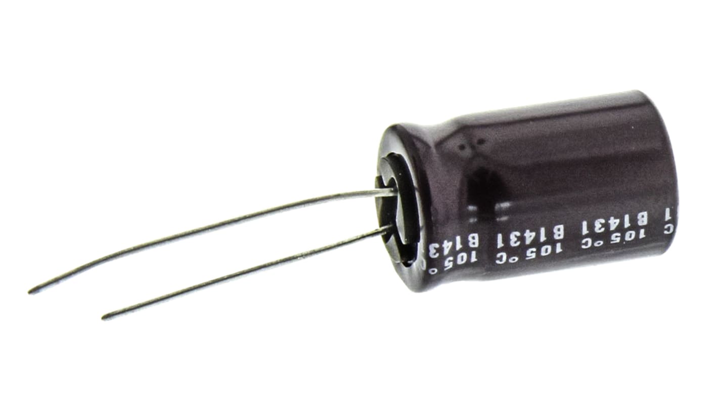 Condensador electrolítico Nichicon serie CS, 22μF, ±20%, 400V dc, Radial, Orificio pasante, 12.5 (Dia.) x 20mm, paso 5mm