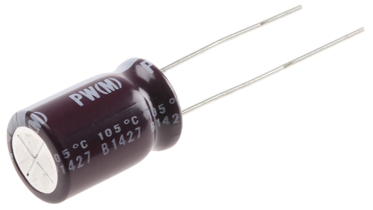 Nichicon 1000μF Aluminium Electrolytic Capacitor 10V dc, Radial, Through Hole - UPW1A102MPD