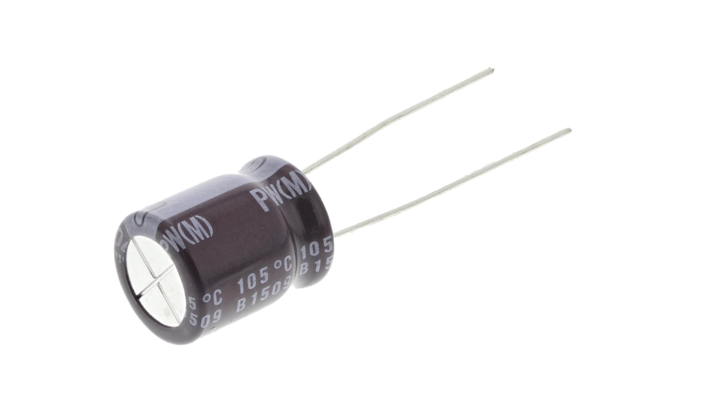 Nichicon 470μF Aluminium Electrolytic Capacitor 16V dc, Radial, Through Hole - UPW1C471MPD