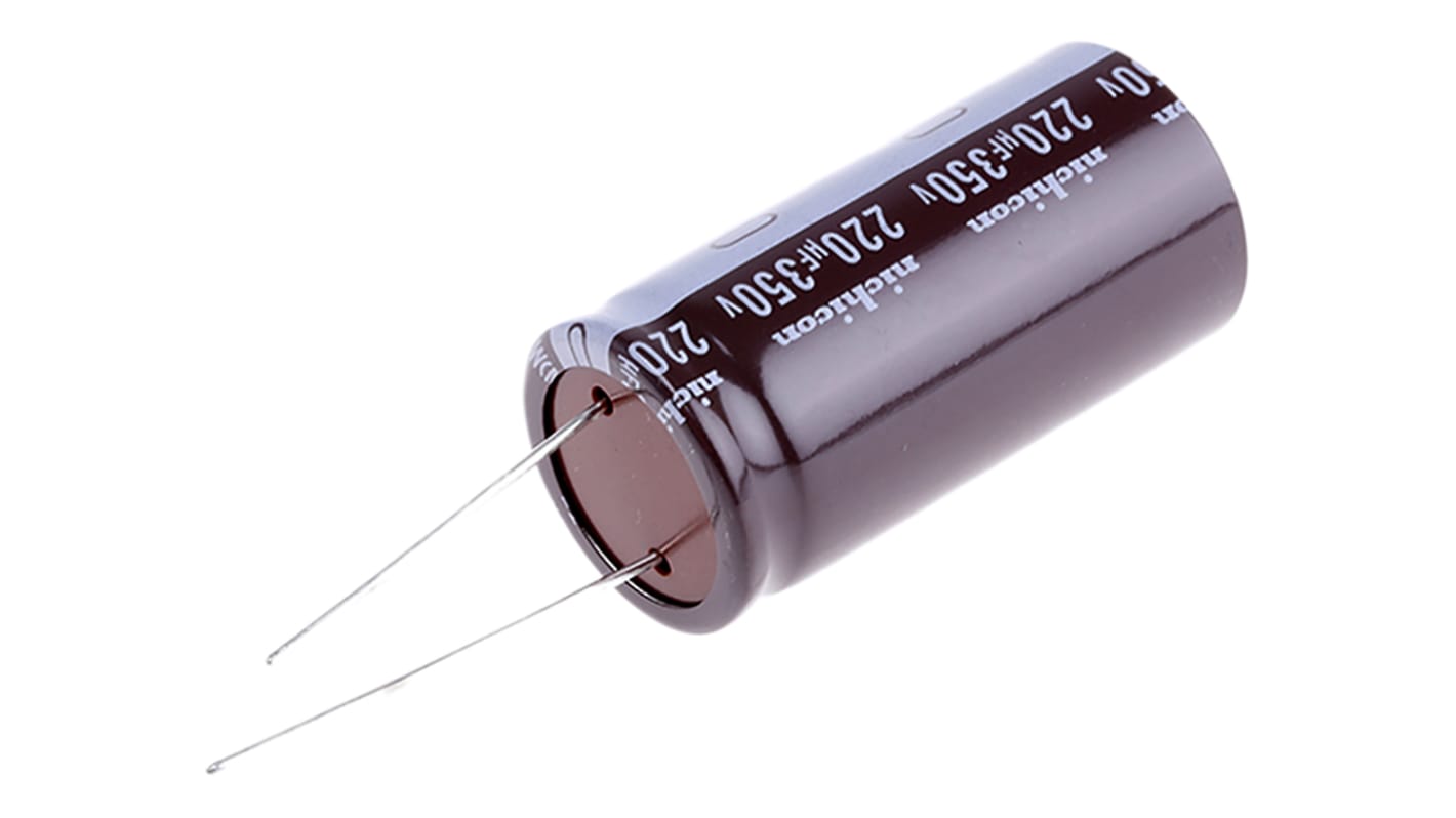 Nichicon 220μF Aluminium Electrolytic Capacitor 350V dc, Radial, Through Hole - UPW2V221MRD