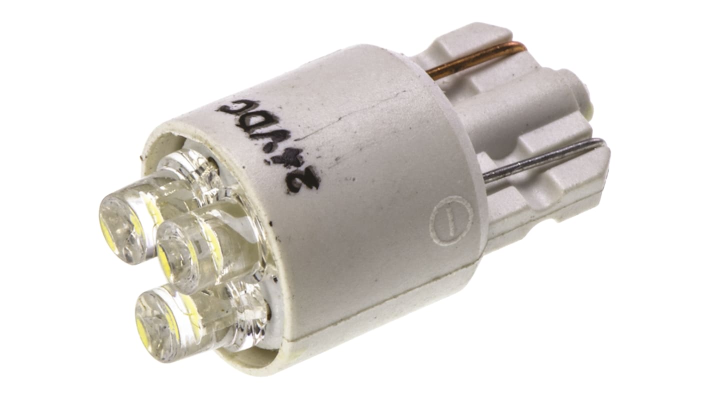 Bombilla para piloto luminoso LED JKL Components Blanco, 24V dc / 20mA, 120°, casquillo cuña, Ø 10.4mm