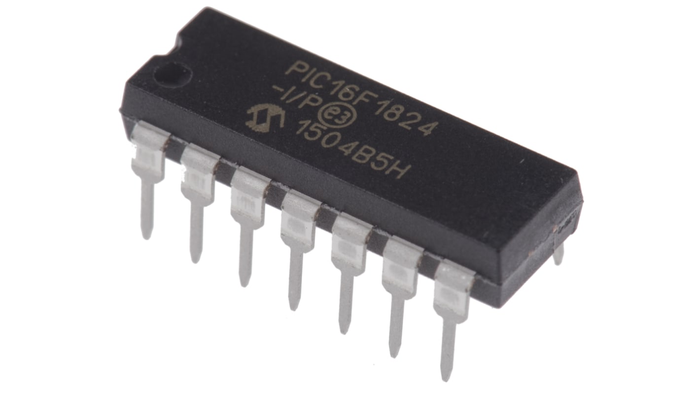 Microcontrollore Microchip, PIC, PDIP, PIC16F, 14 Pin, Su foro, 8bit, 32MHz